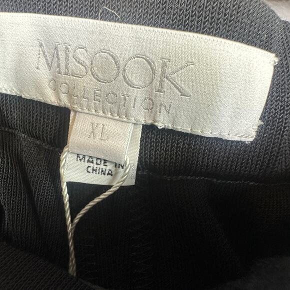 MISOOK Womens XL Black Pull On High Waist Jogger Style Leg Leather Knit Pant NEW - Picture 3 of 5